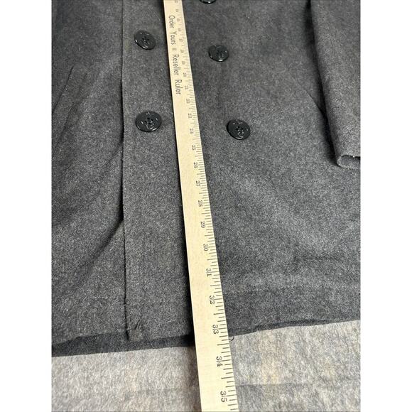 Old Navy Wool Blend Double Breasted Pea Coat Womens Sz XL Fully Lined Charcoal - Picture 3 of 16